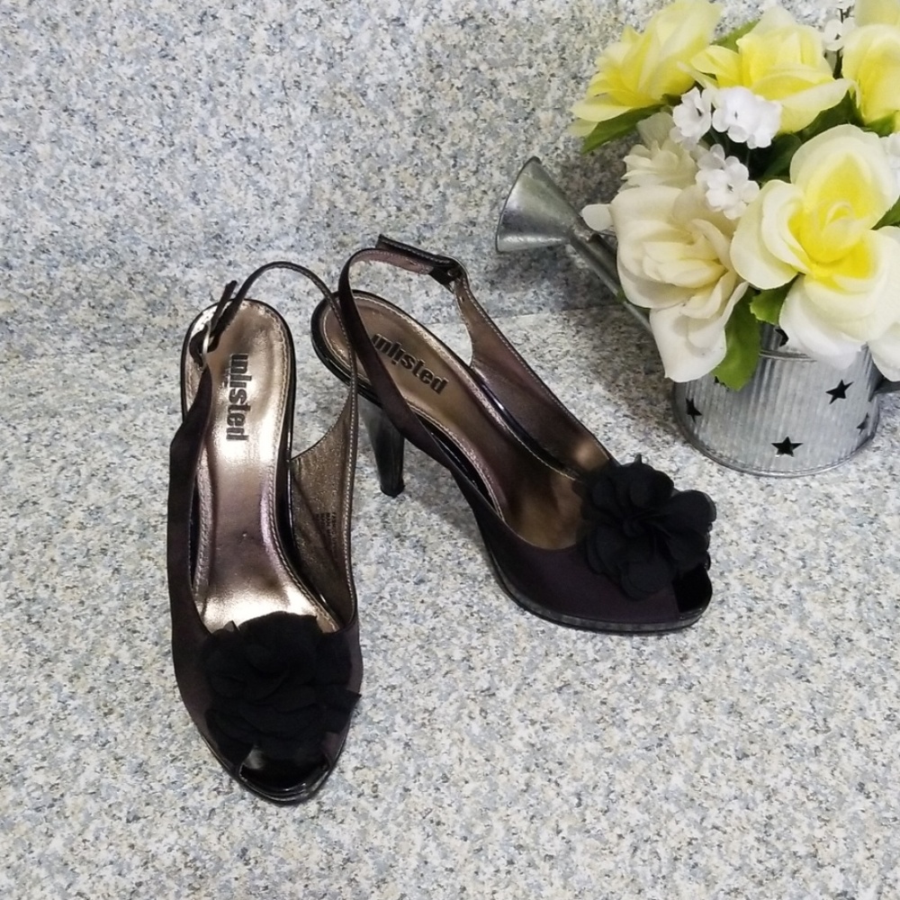 Unlisted Black Shoes Slingback Open-toe Size 7.5